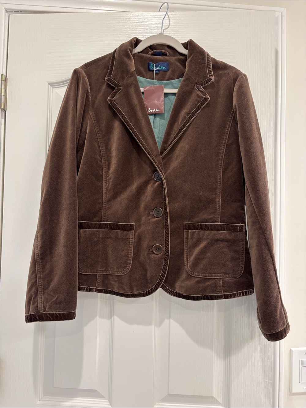 Boden Women's Chocolate Brown Velvet Blazer